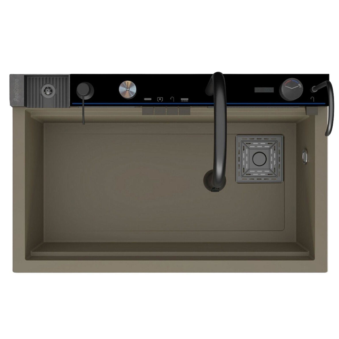 Real Stone Victoria Granit Akıllı Eviye Seti Cappucino 75.5X47 cm