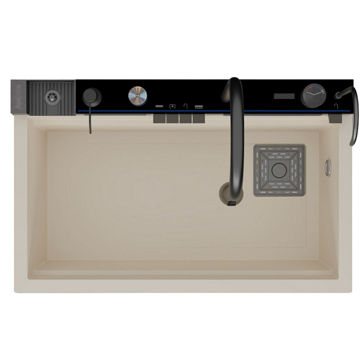 Real Stone Victoria Granit Akıllı Eviye Seti Krem 75.5X47 cm