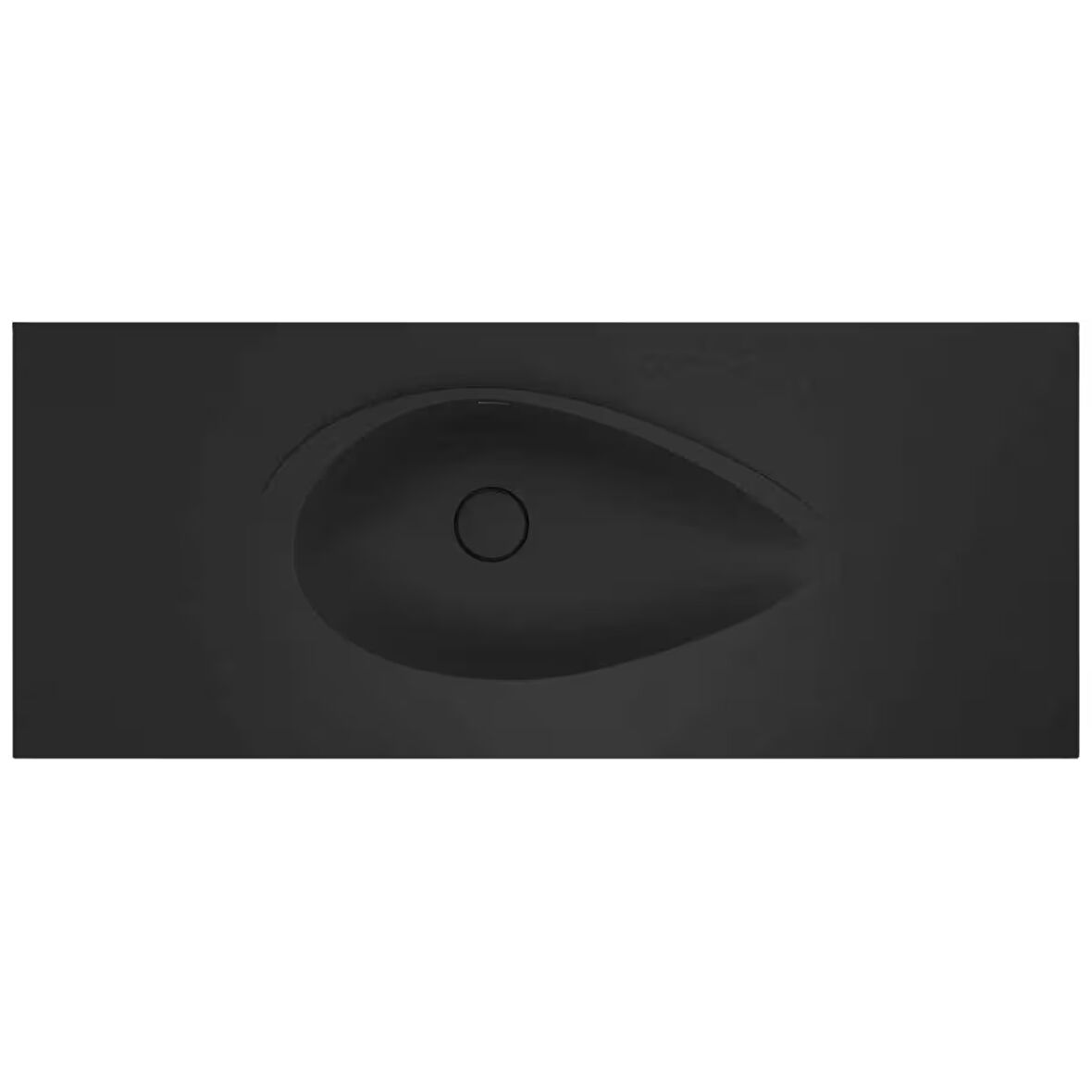 Real Stone Avocado Etajerli 90x50 Siyah Granit Banyo Lavabosu