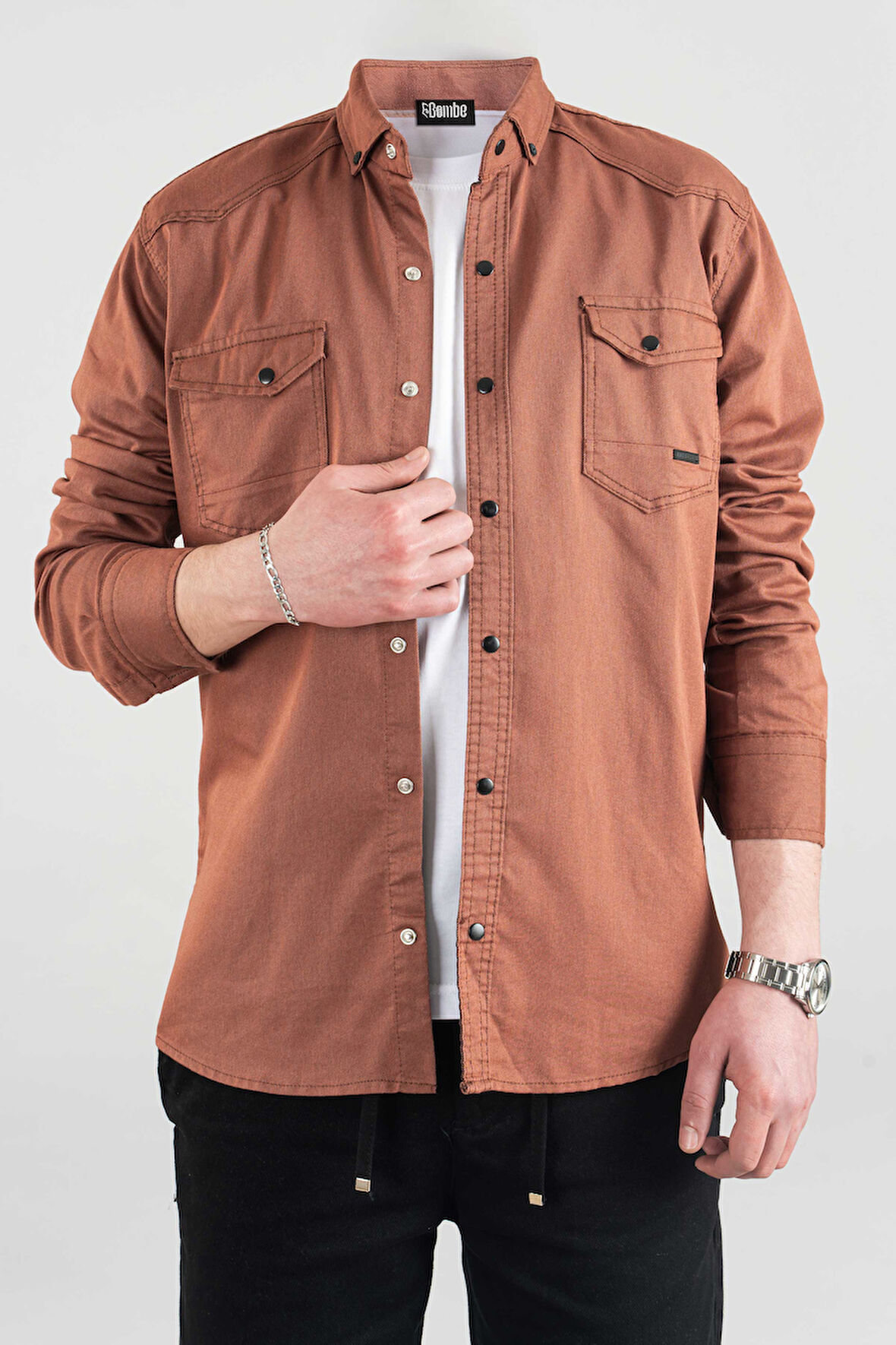 Slim Fit Erkek Kot Gömlek