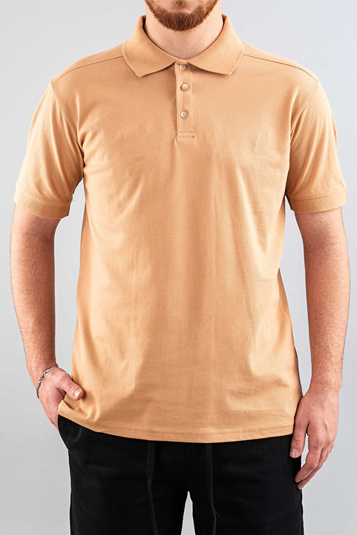 Erkek Slim Fit %100 Pamuklu Yumuşak Dokulu Polo Yaka T-Shirt Basic Tişört