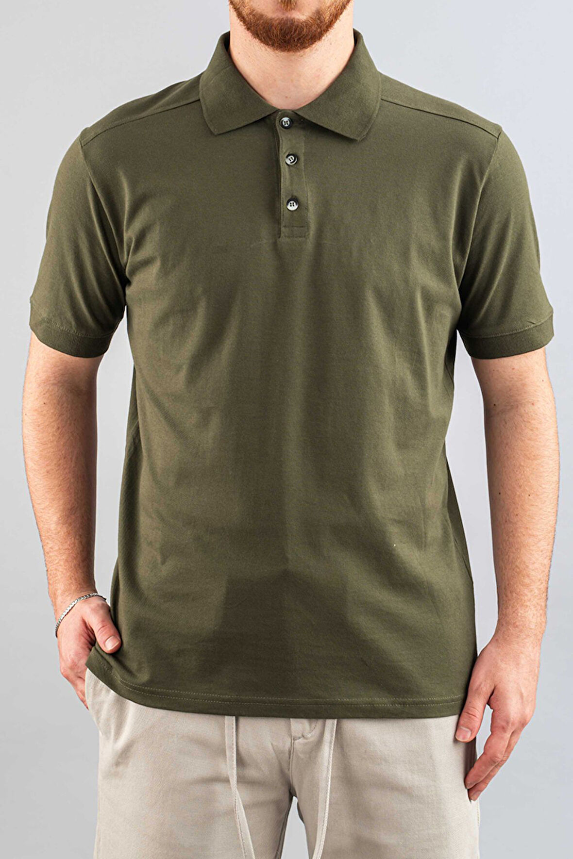 Erkek Slim Fit %100 Pamuklu Yumuşak Dokulu Polo Yaka T-Shirt Basic Tişört