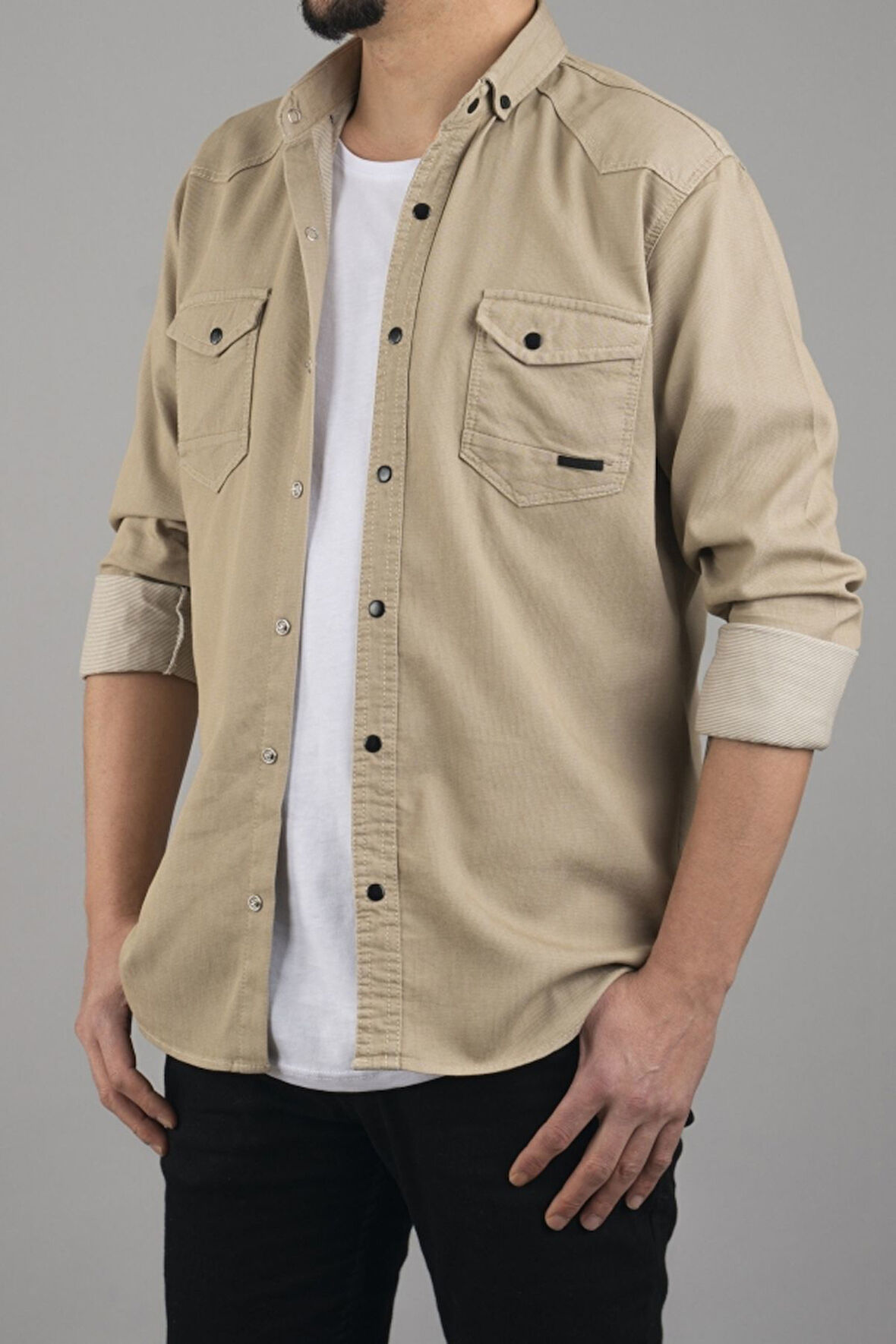 Slim Fit Dar Kalıp Erkek Kot Gömlek