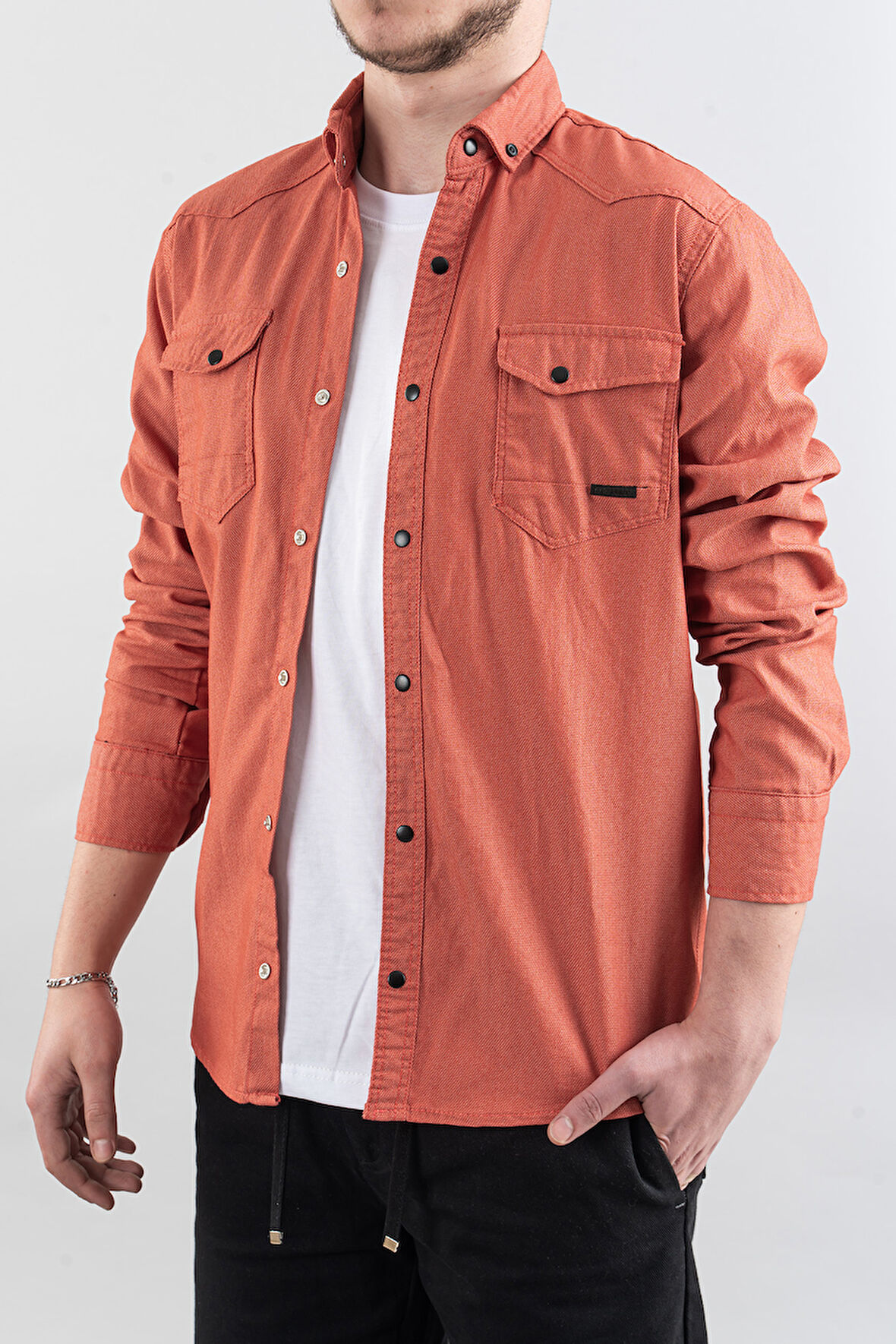 Slim Fit Dar Kalıp Erkek Kot Gömlek