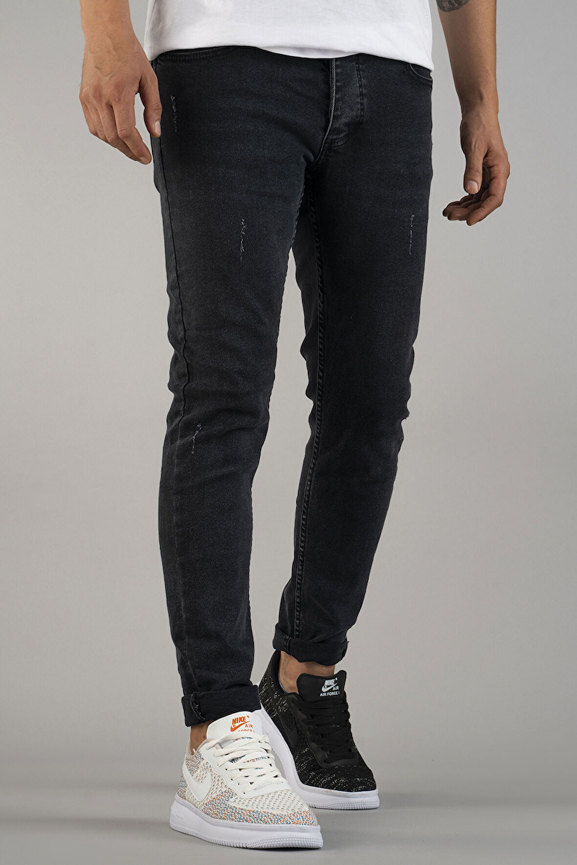 Erkek Slim Fit Dar Kesim Tırnaklı Kot Pantolon