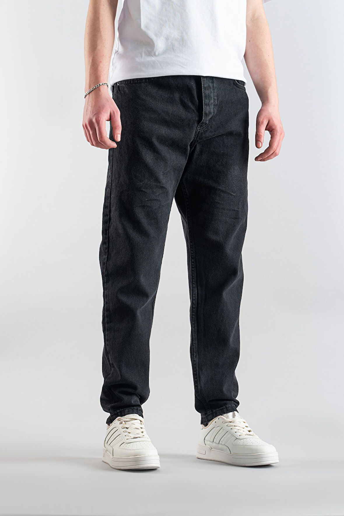 Erkek Rahat Likralı Denim Kot Pantolon Düğme Kapama