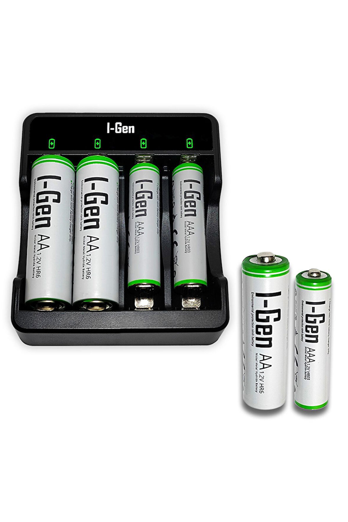 I-Gen G479 4'lü Pil Şarj Aleti + 4'lü Pil ( 2 x Aa 2700 Mah Kalem Pil + 2 x AAA 900 Mah Ince Kalem Pil )