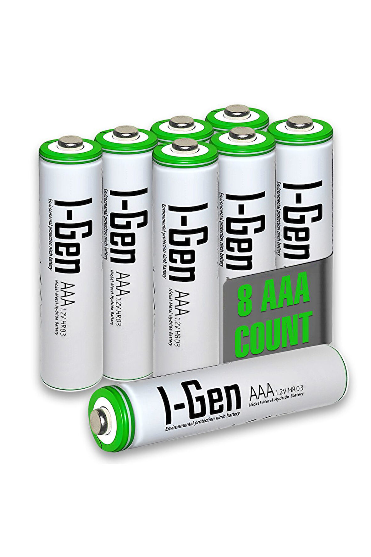 I-Gen Batteries 8 Adet 650 Mah AAA Şarj Edilebilir Pil, Yüksek Kapasite 1.2V Nimh Kalem Pil AAA