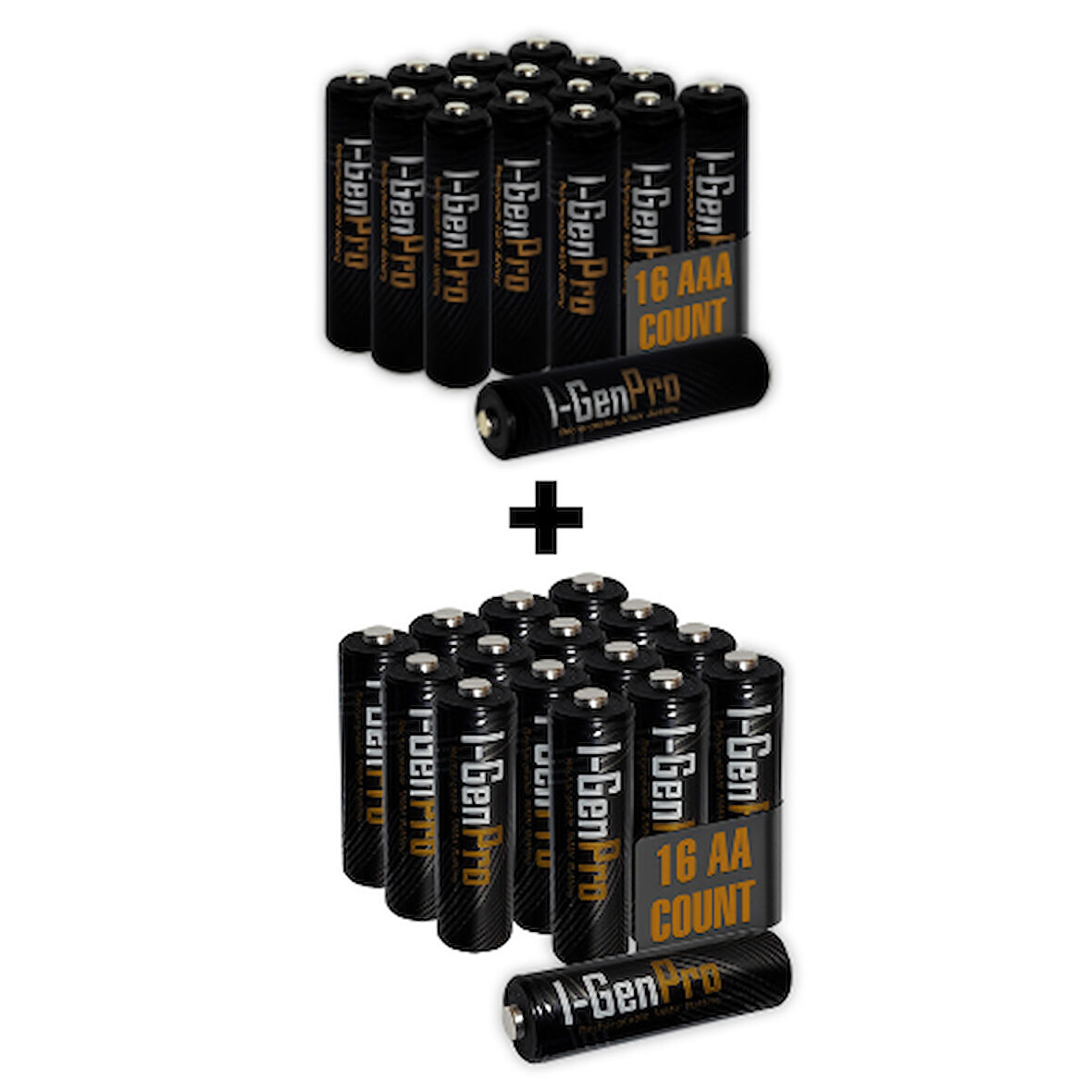 I-Gen P179 32'li Paket Pro Şarjlı Pil 16 Adet AA Pro 2950 mAh Şarjlı Kalem Pil + 16 Adet AAA Pro 1100 mAh Şarjlı İnce Kalem Pil 1.2V NI-MH