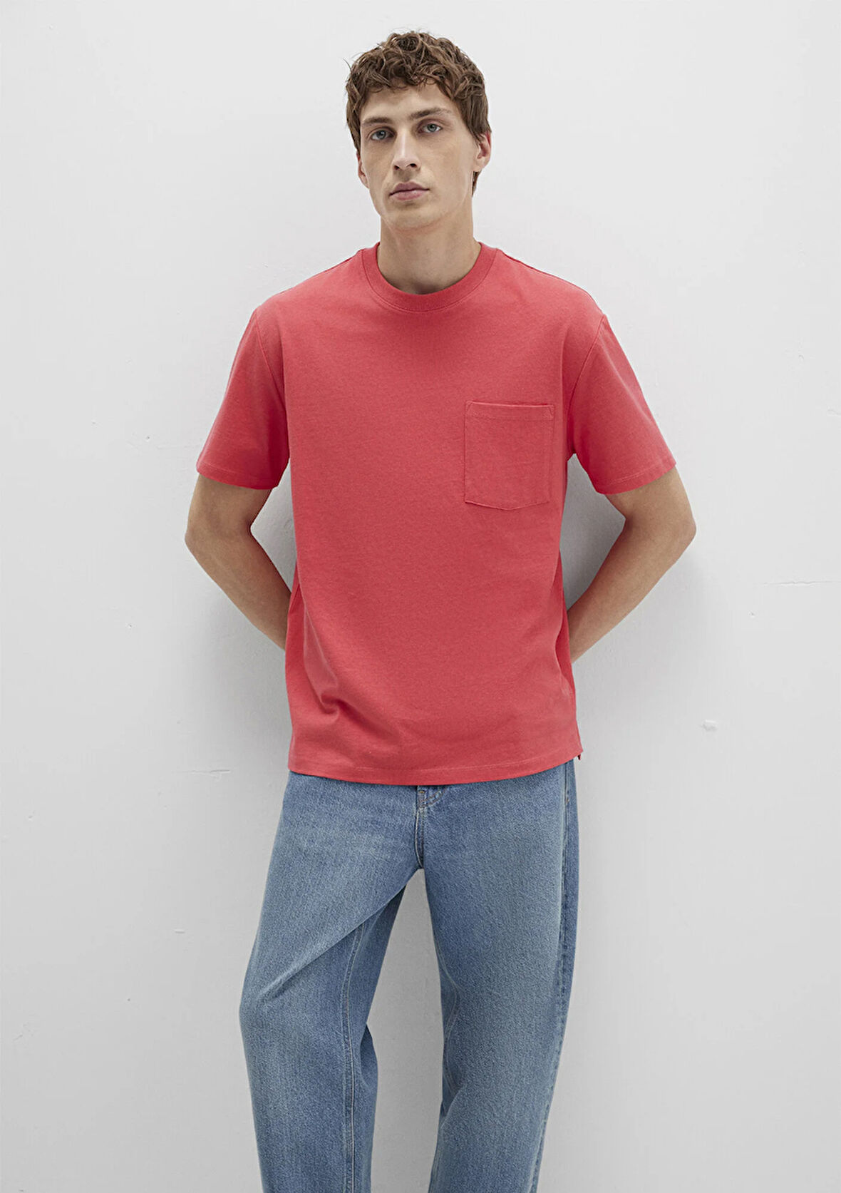 Cep Detaylı Pembe Tişört 066248-71079