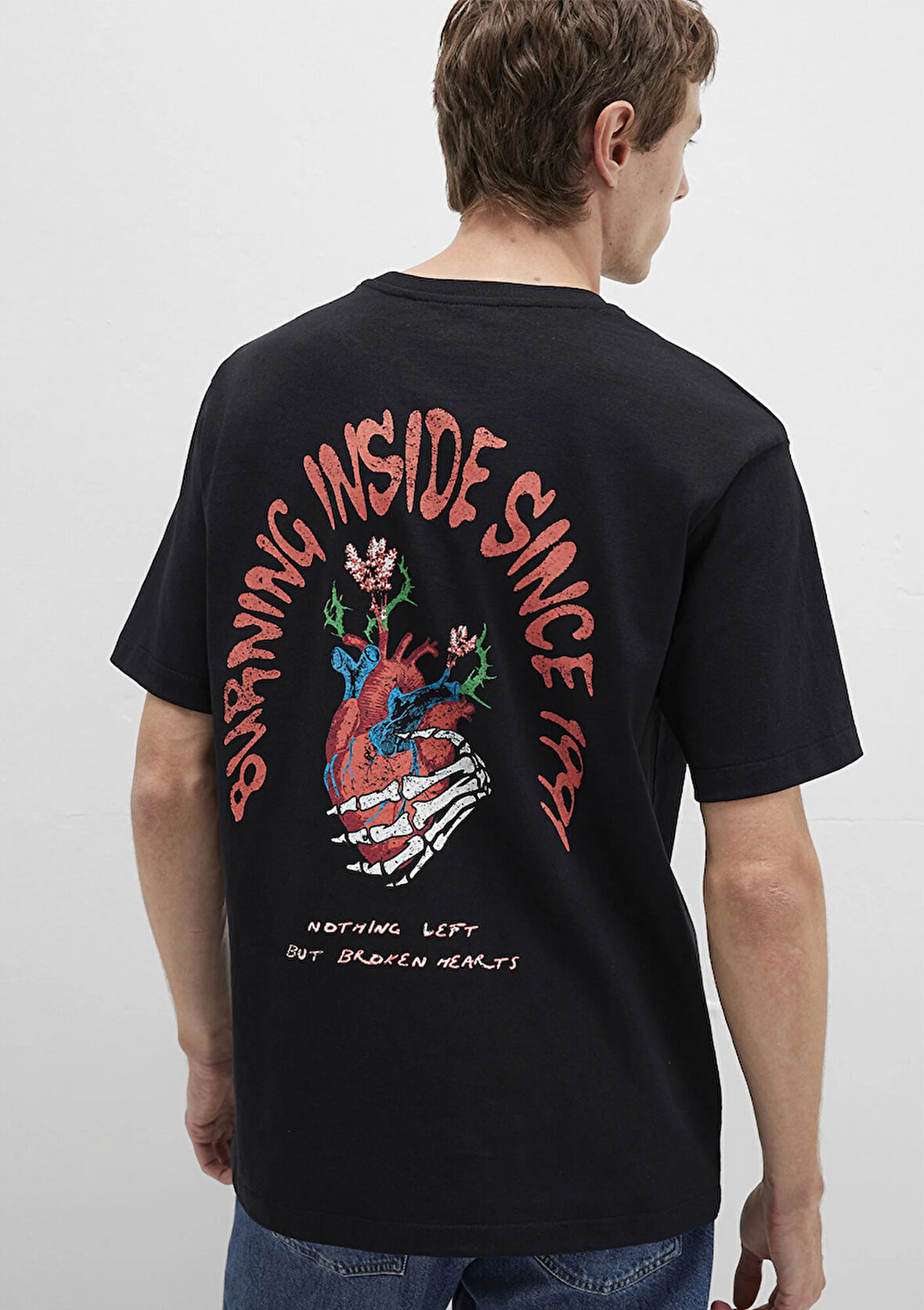 Baskılı Siyah Tişört 0612931-900