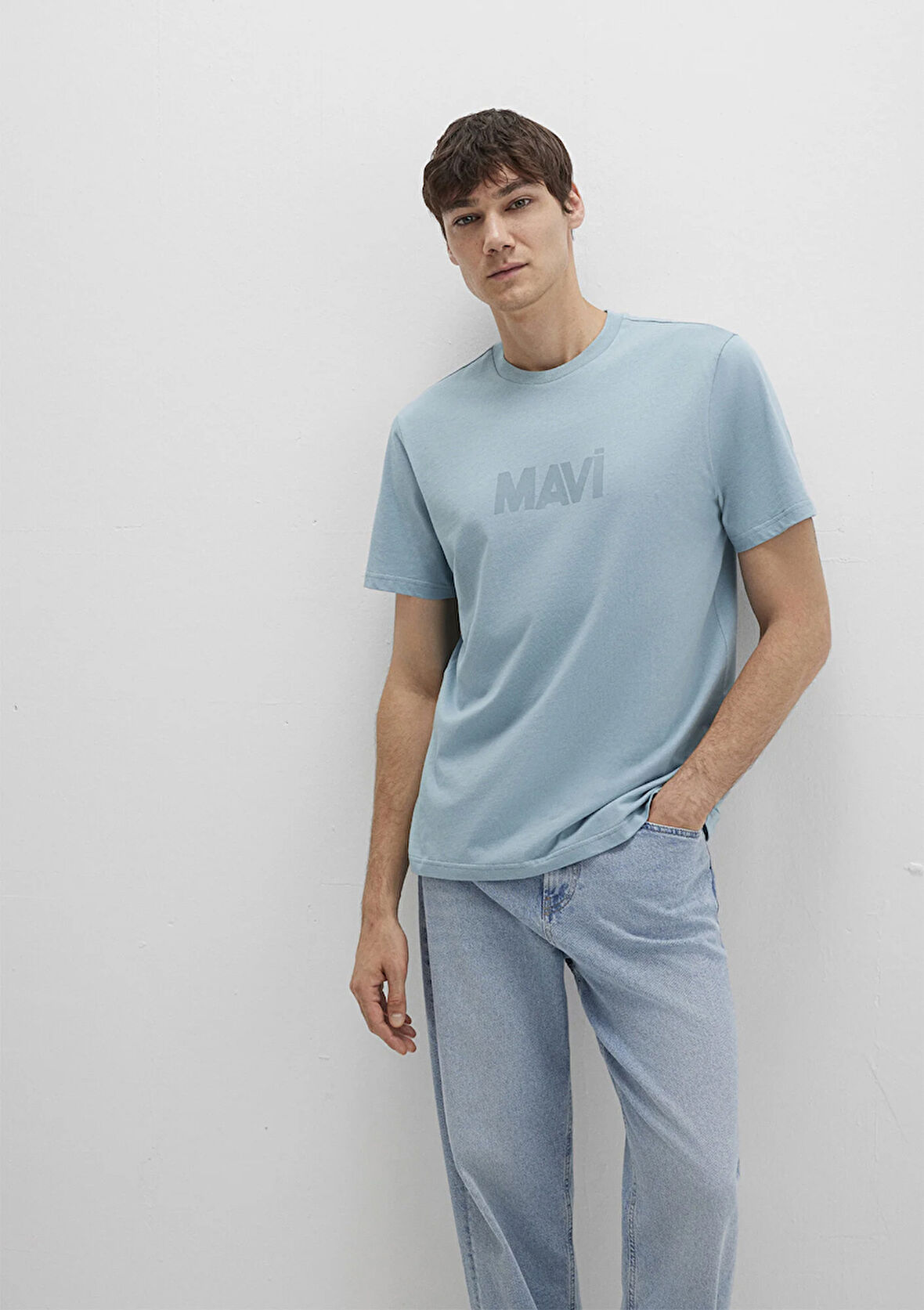 Mavi Logo Baskılı Mavi Tişört 0612896-70838
