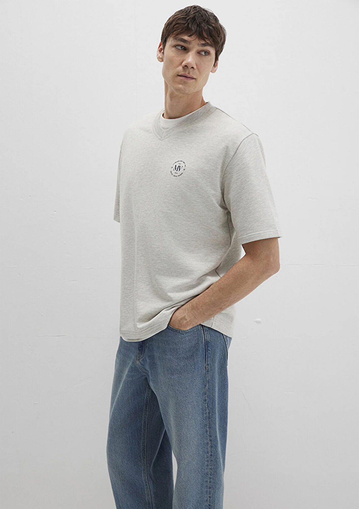 Baskılı Gri Tişört 0612846-82498