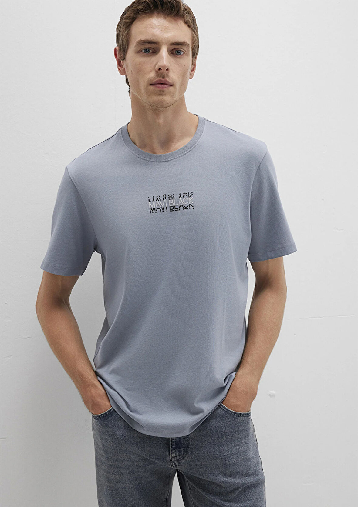 Mavi Black Baskılı Mavi Tişört 0612867-86584