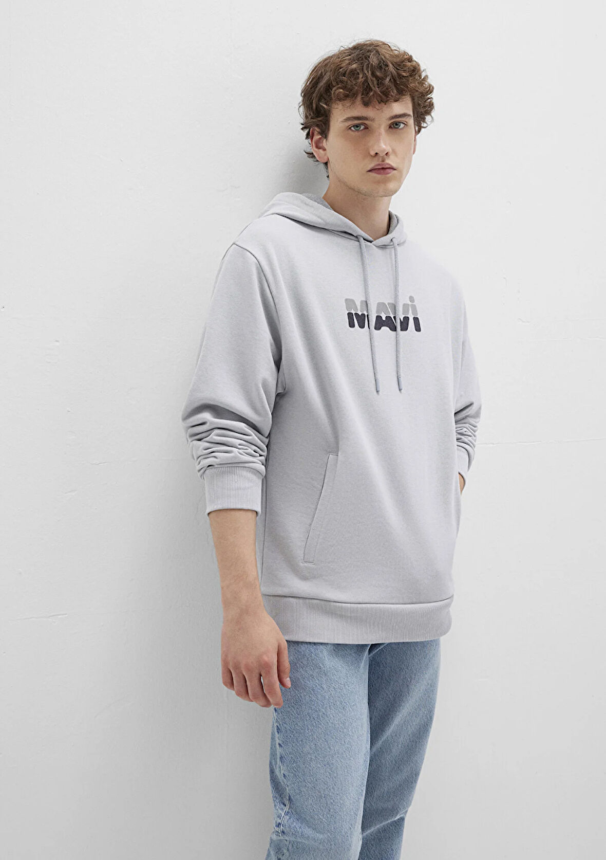 Mavi Logo Baskılı Gri Sweatshirt 0S10395-70075