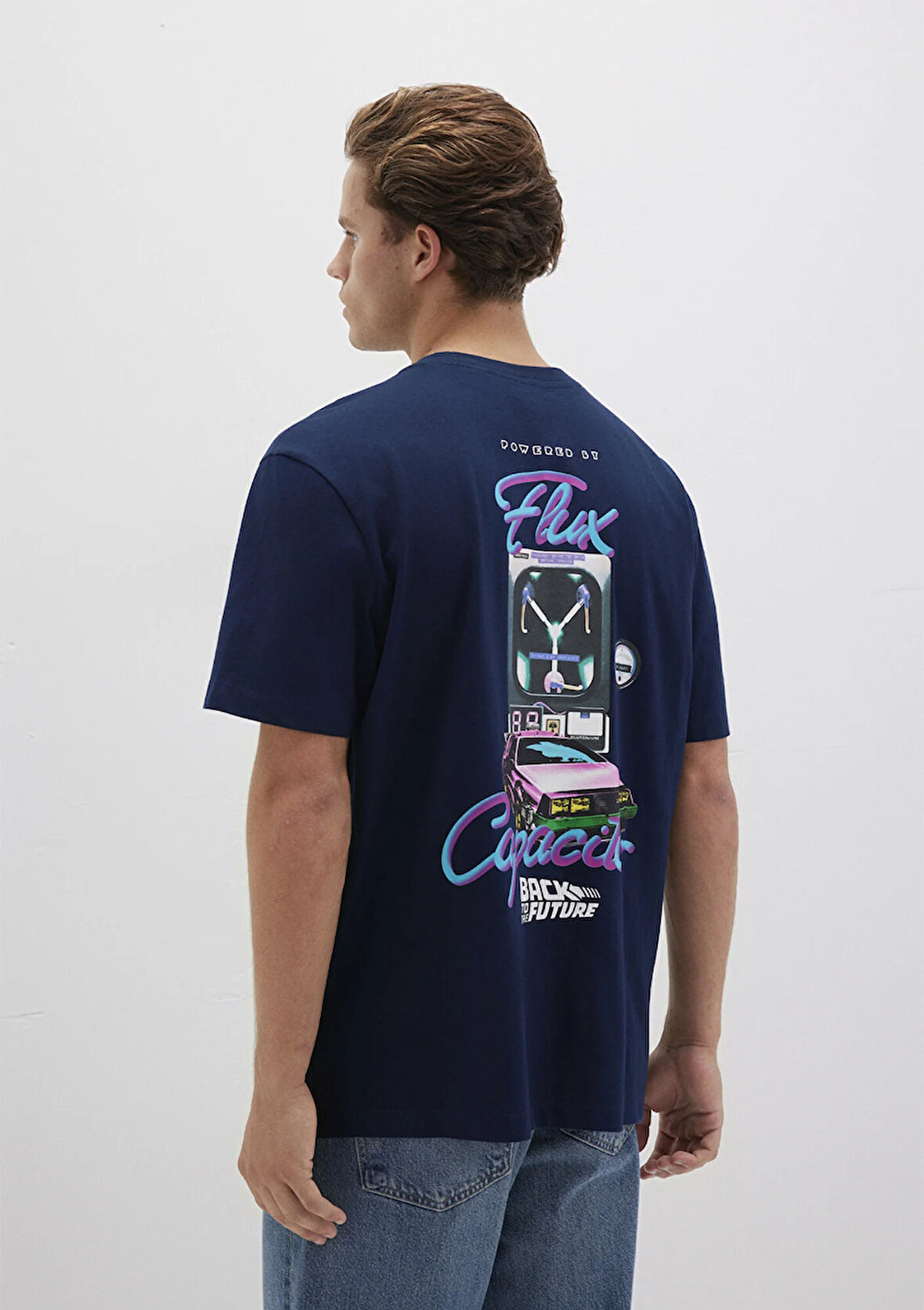 Back To The Future Baskılı Mavi Tişört 0612925-89353
