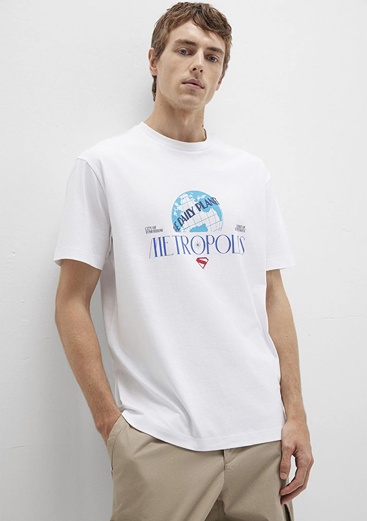 Superman Baskılı Beyaz Tişört 0612918-620