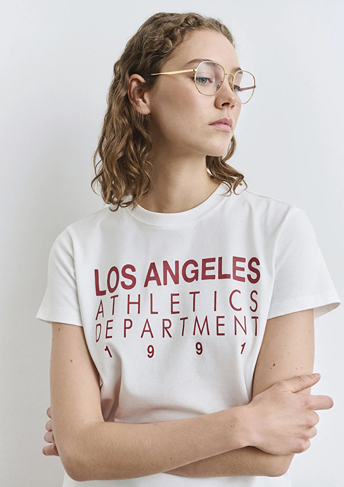 Baskılı Ekru Tişört 1613375-70057