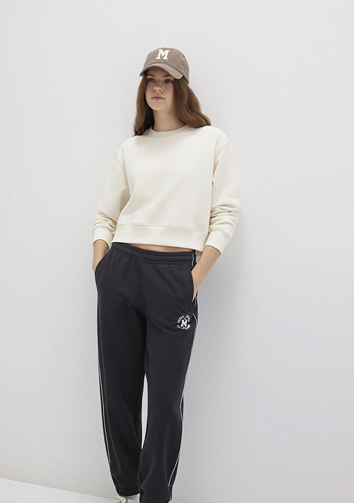 Bisiklet Yaka Ekru Sweatshirt 1S10387-70049