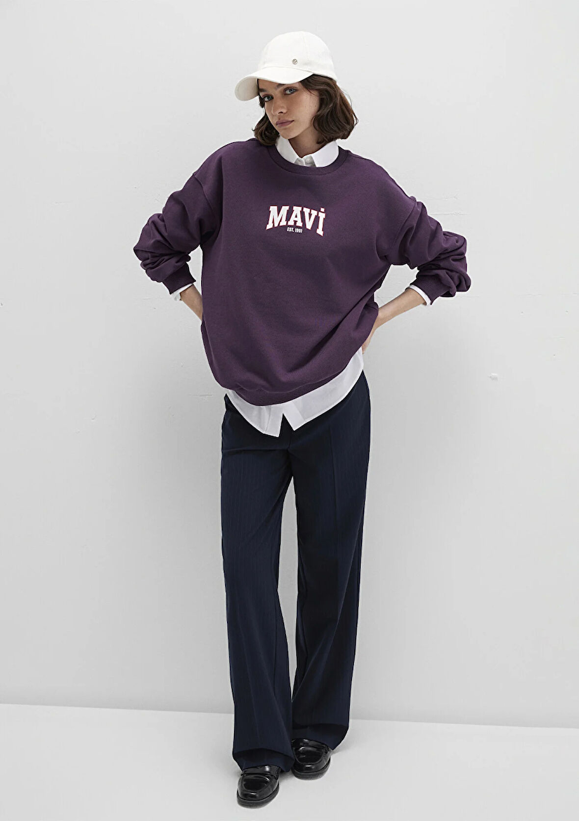 Mavi Logo Baskılı Mor Sweatshirt 1S10372-70635