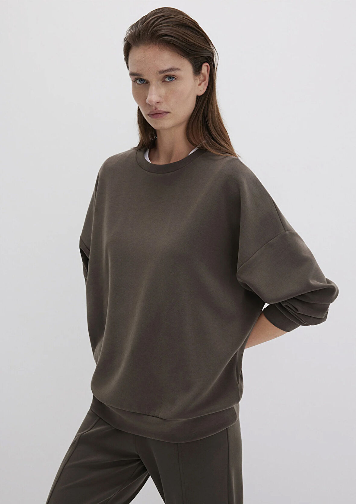 Lux Touch TENCEL TM Modal MavKahverengi Sweatshirt 168837-90707