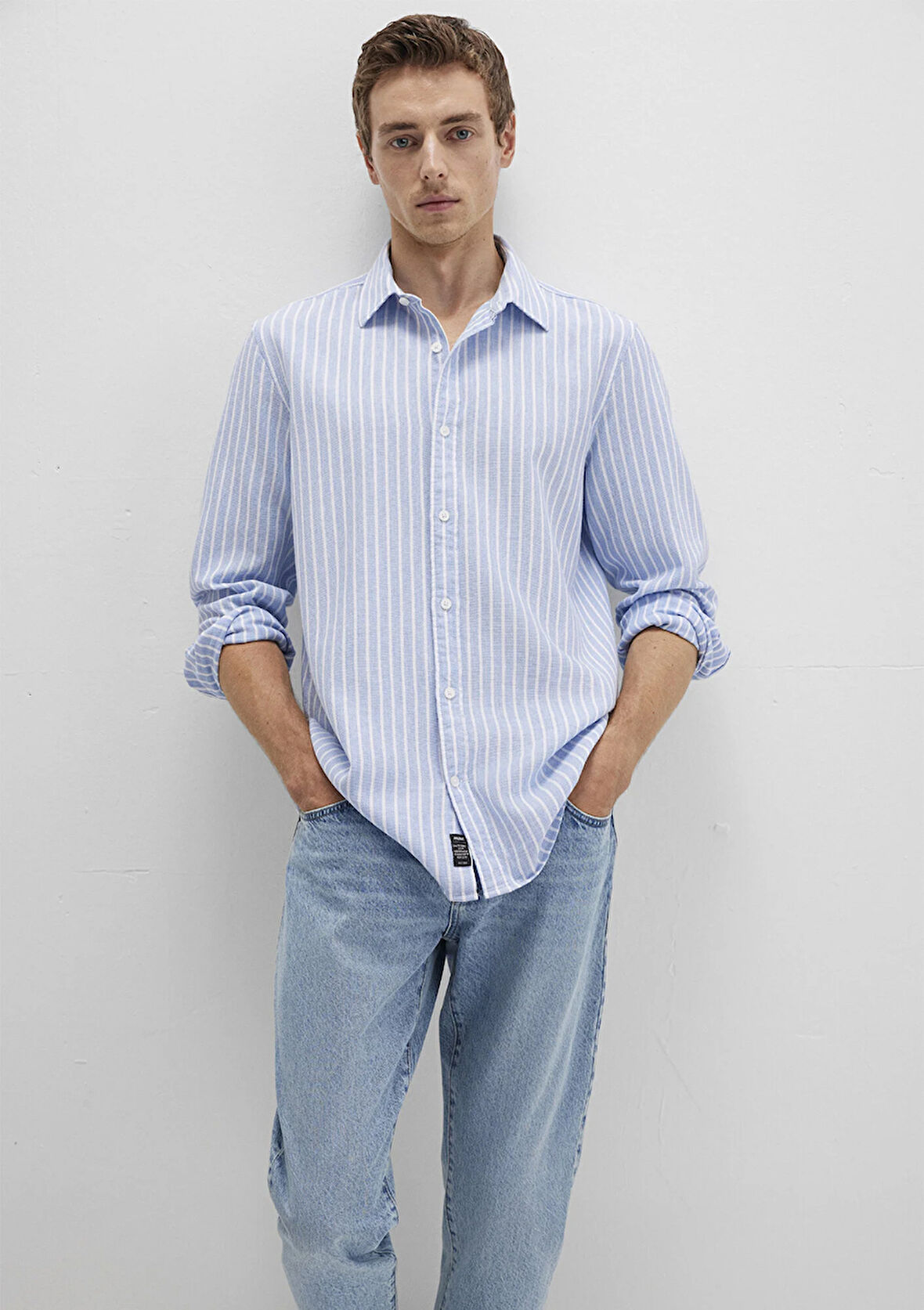 Çizgili Mavi Gömlek 0211693-90912