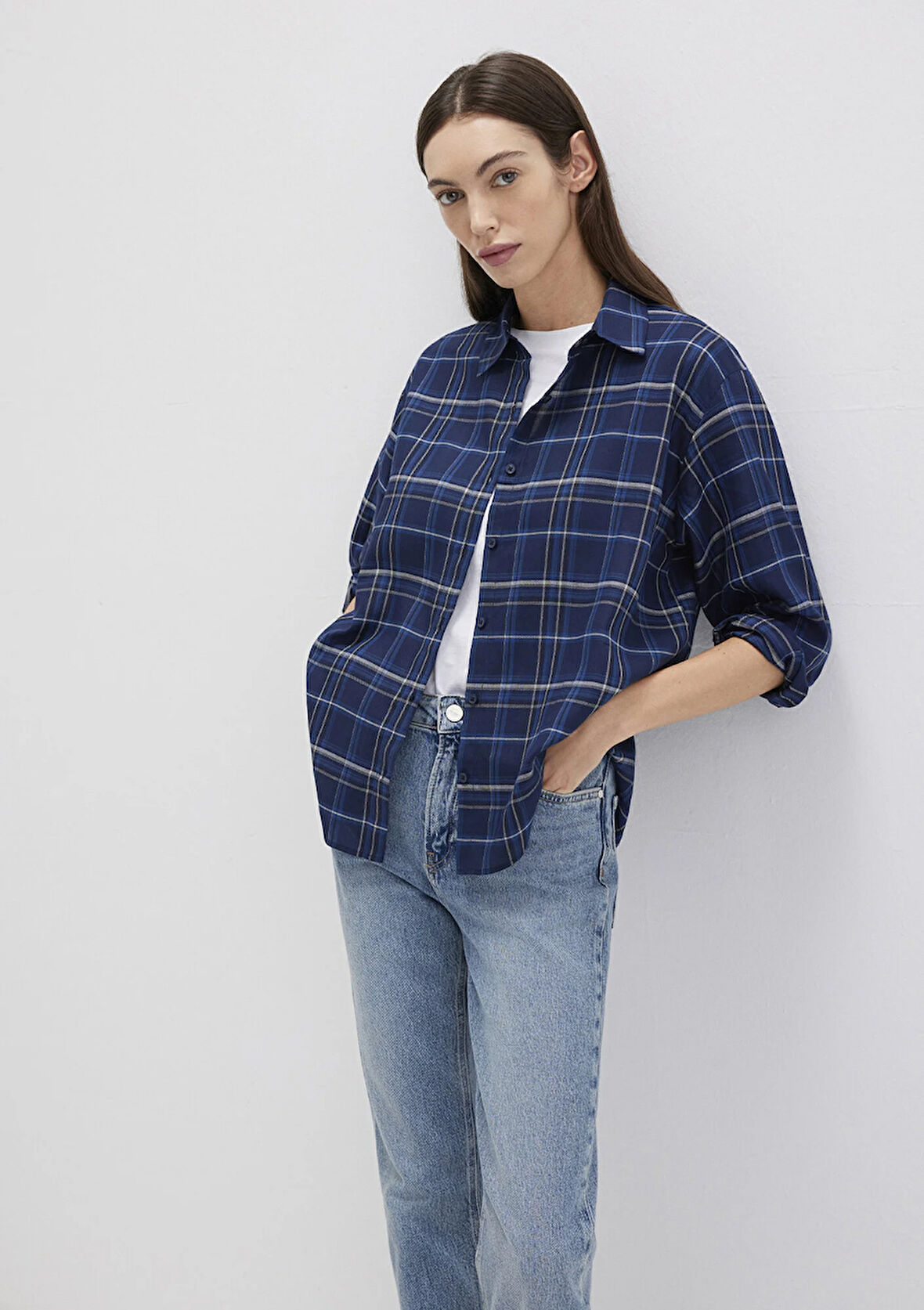 Kareli Lacivert Gömlek 1211202-83150