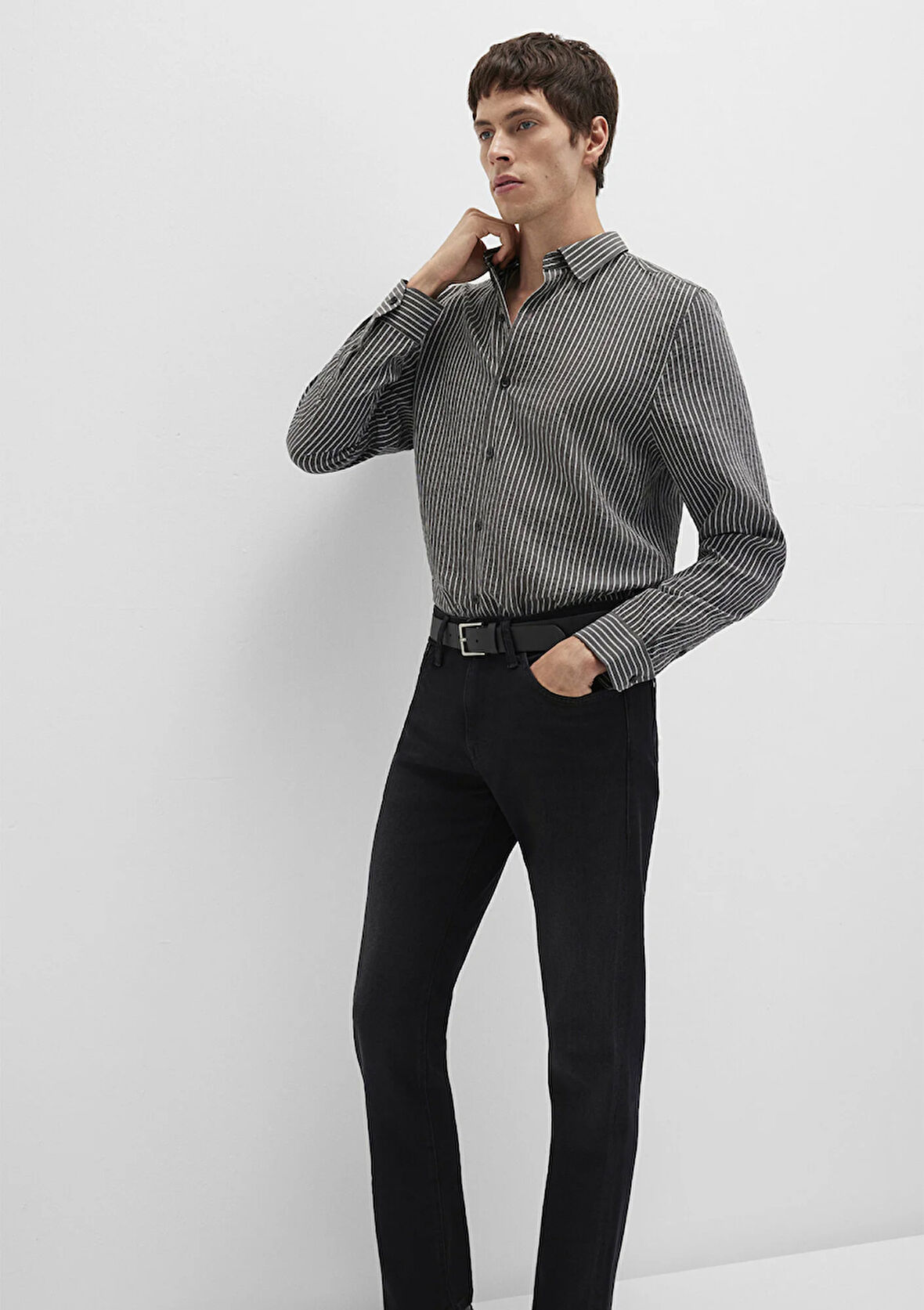Çizgili Antrasit Gömlek 0211669-90902