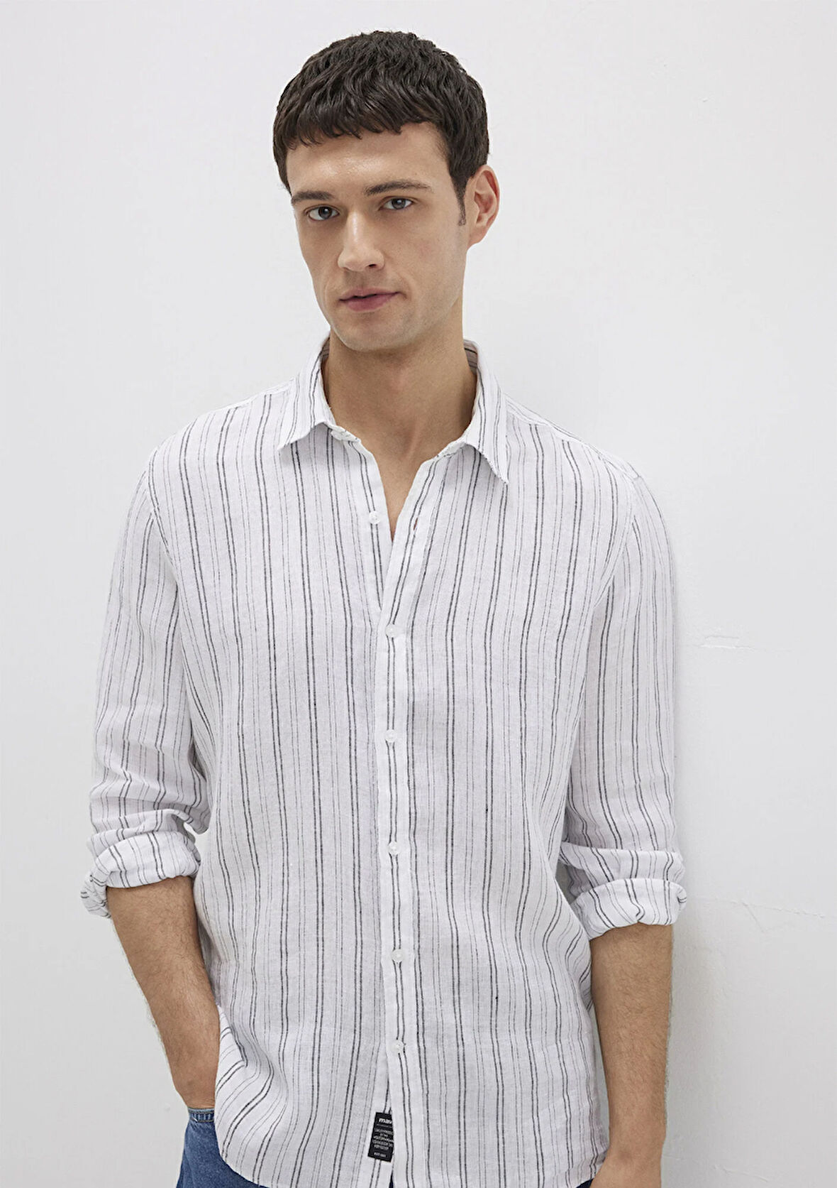 Çizgili Beyaz Gömlek 0211695-90914