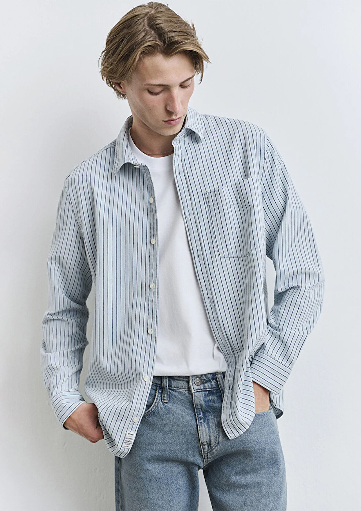 Çizgili Mavi Gömlek 0211696-90915