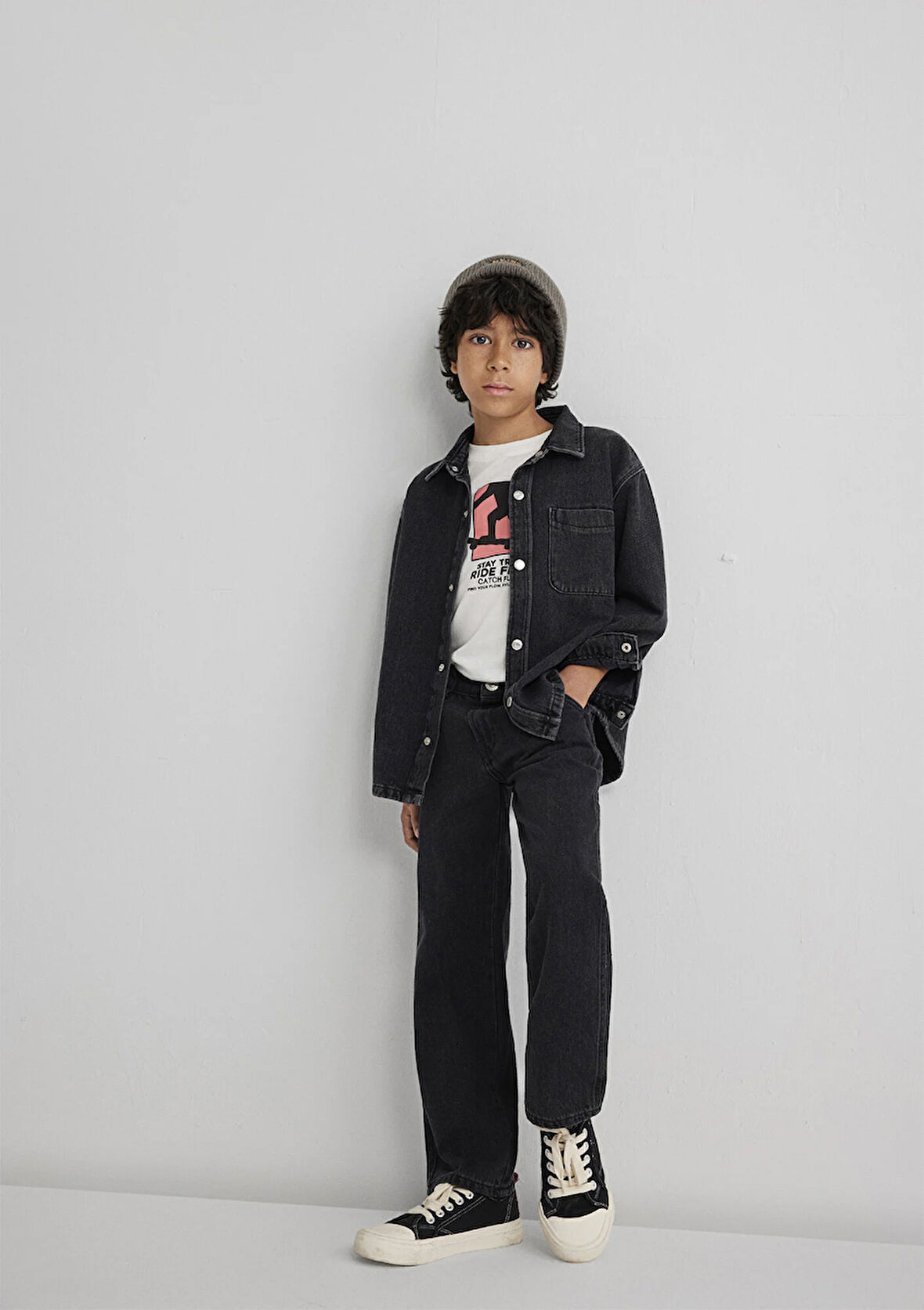 Bob 90lar Antrasit Denim Jean Gömlek 6210000-89447