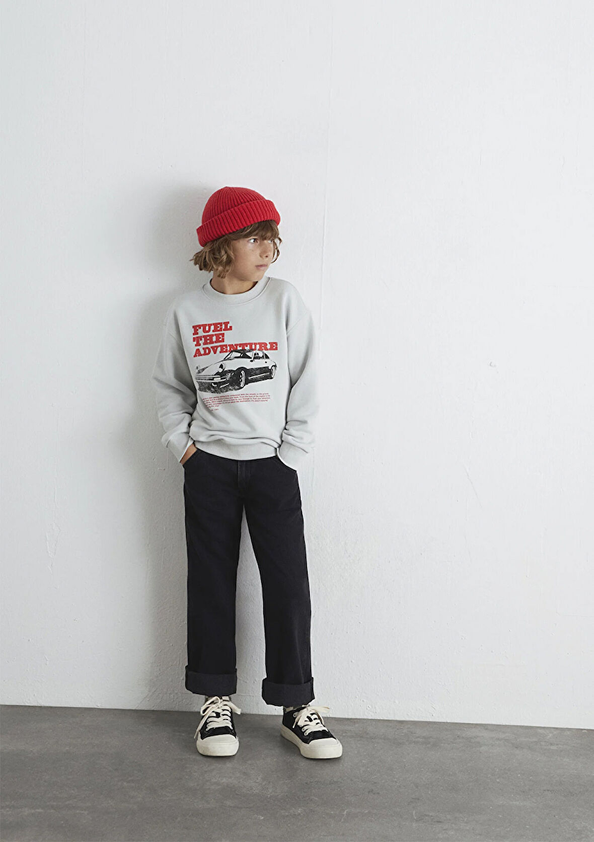 Baskılı Gri Sweatshirt 6S10126-90782