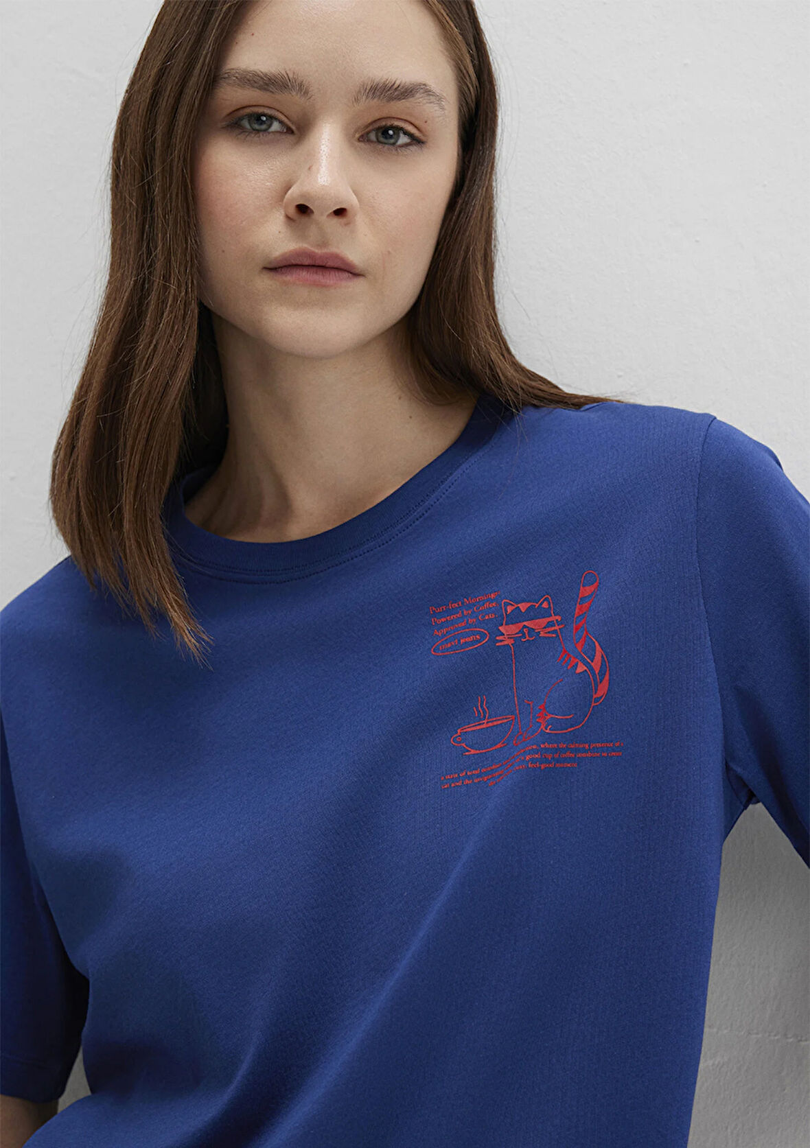 Kedi Baskılı Lacivert Tişört 1613474-70899