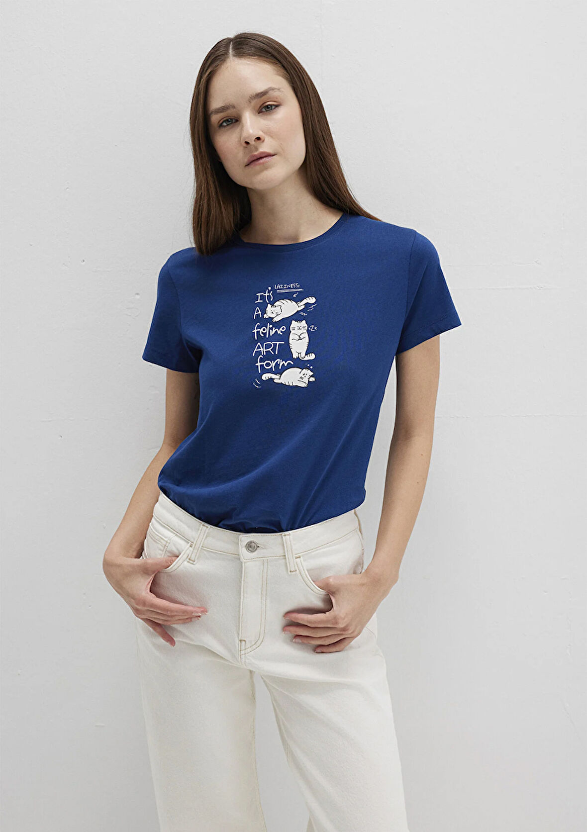 Kedi Baskılı Lacivert Tişört 1613471-82625