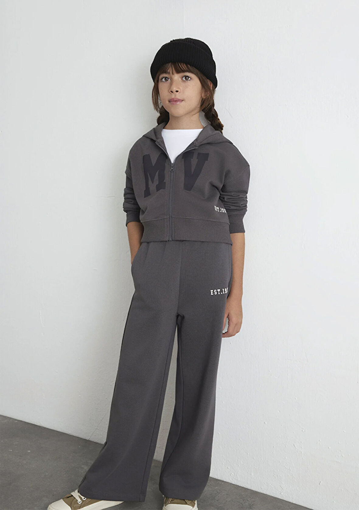 MV Baskılı Antrasit Sweatshirt 7S10128-90778