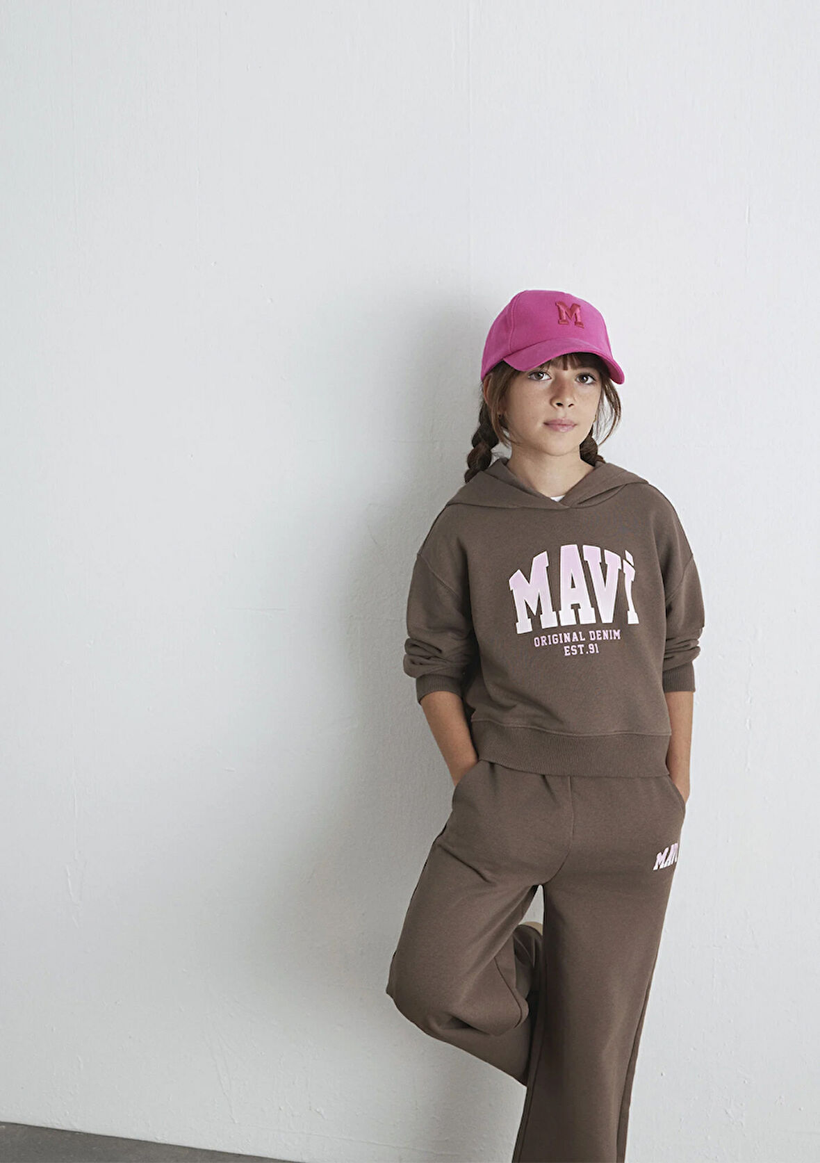 Mavi Logo Baskılı Kahverengi Sweatshirt 7S10124-87181
