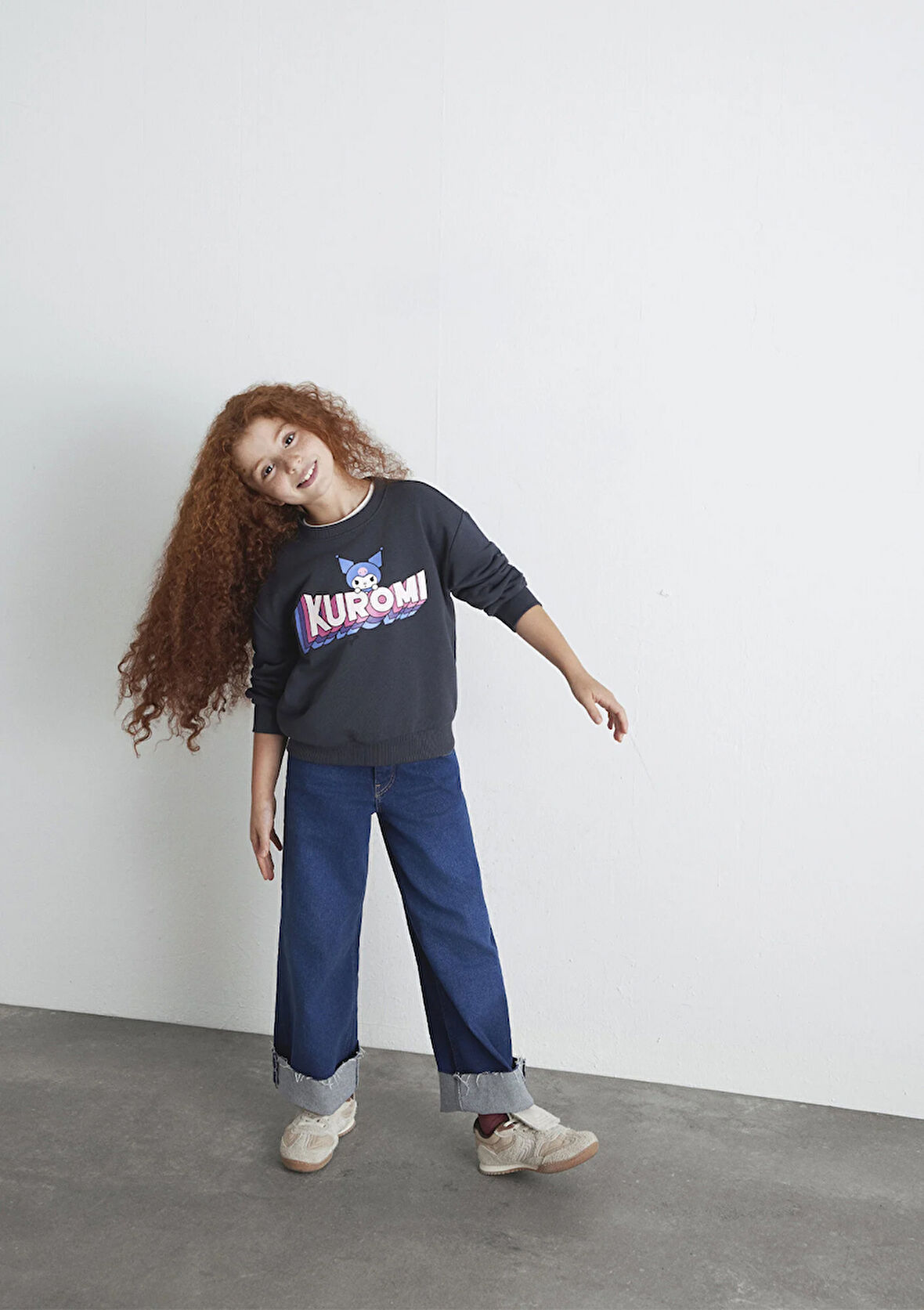 Kuromi Baskılı Antrasit Sweatshirt 7S10139-70087