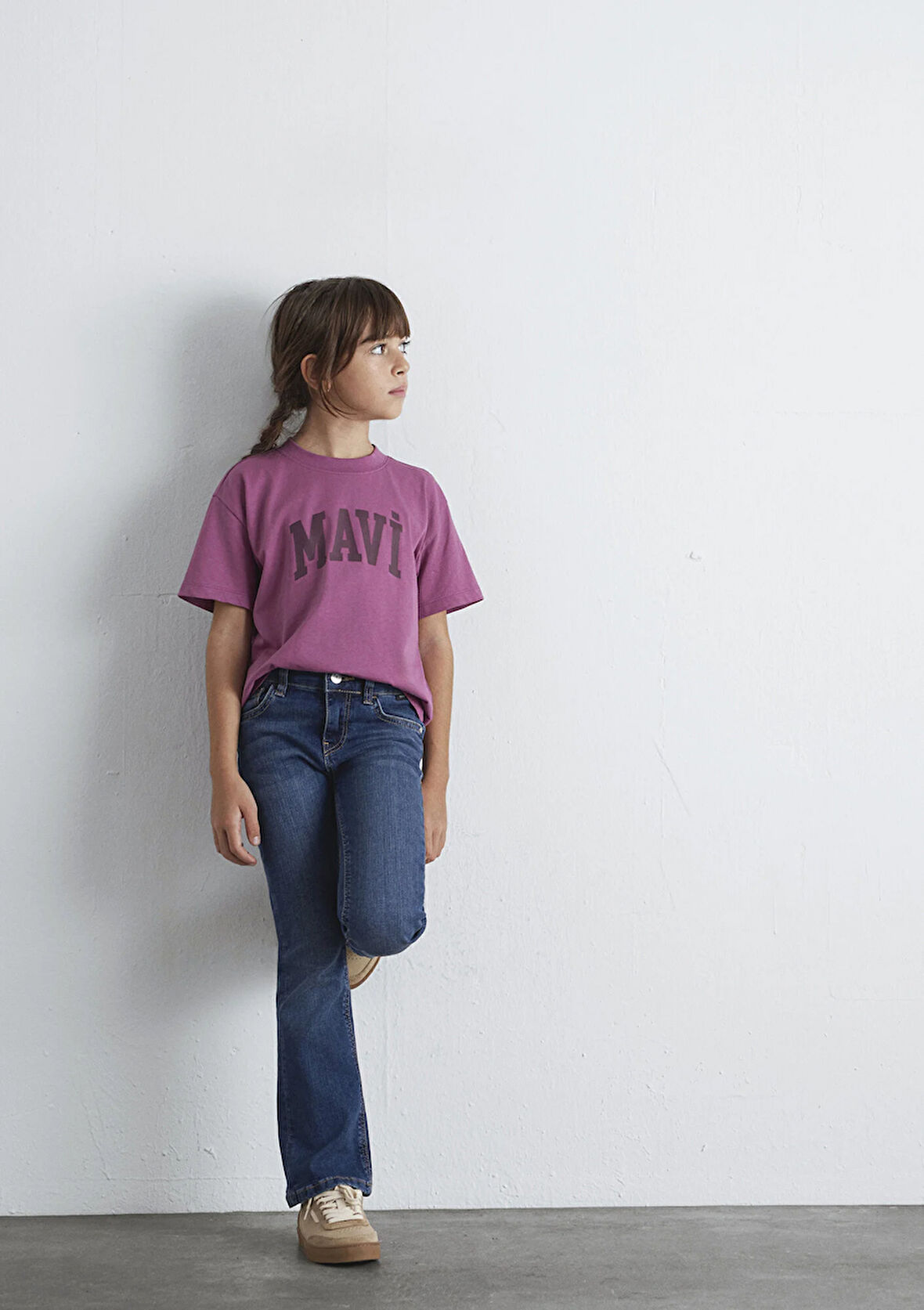 Mavi Logo Baskılı Pembe Tişört 7610385-70651