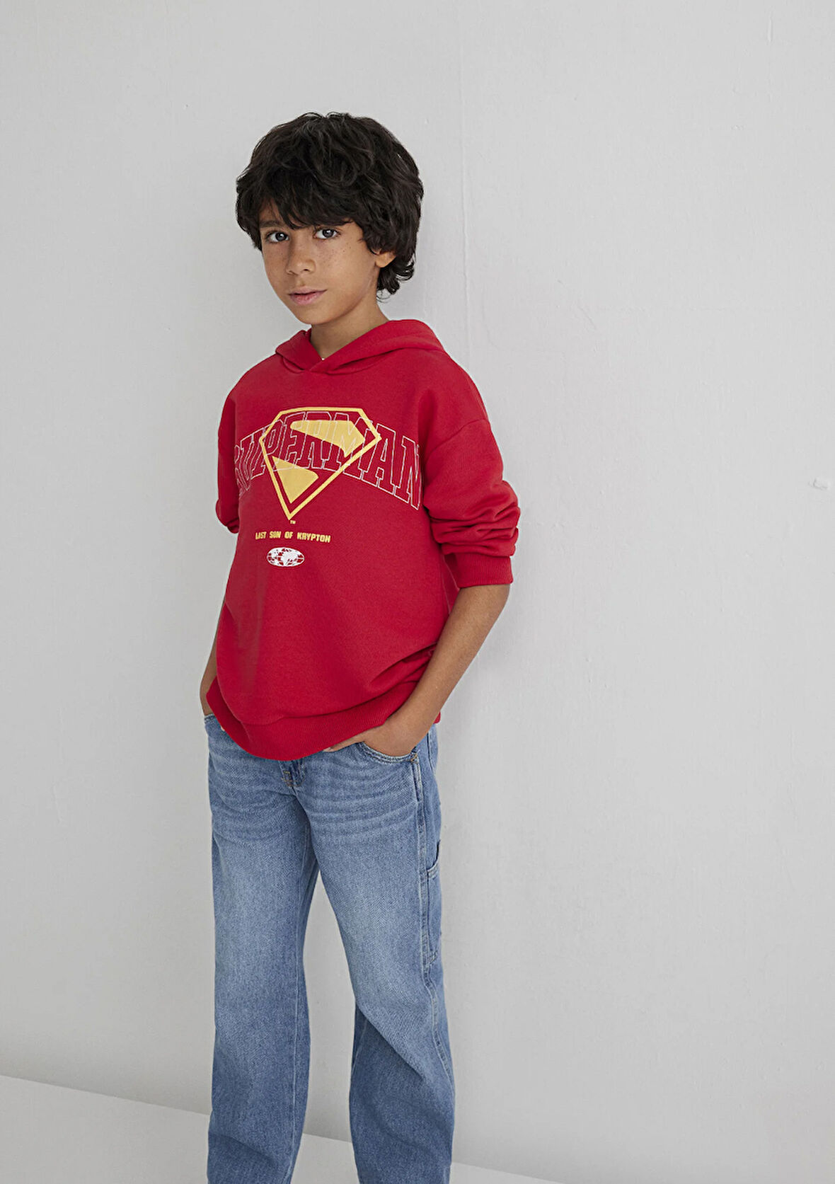Superman Baskılı Kırmızı Sweatshirt 6S10133-88016