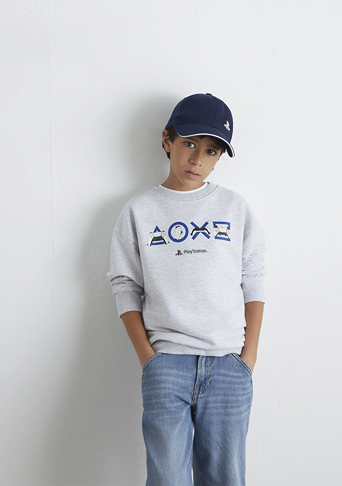 PlayStation Baskılı Gri Sweatshirt 6S10132-88467