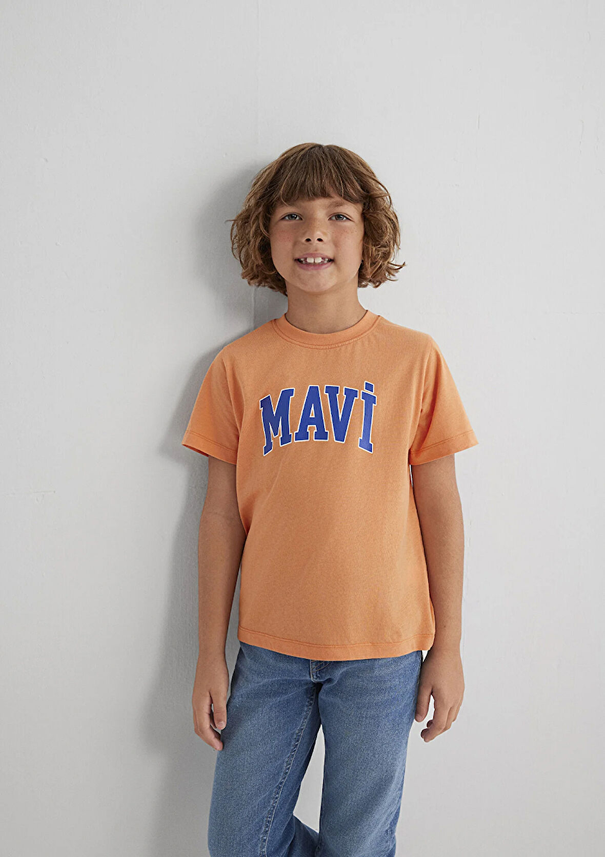 Mavi Logo Baskılı Turuncu Tişört 6610030-71421