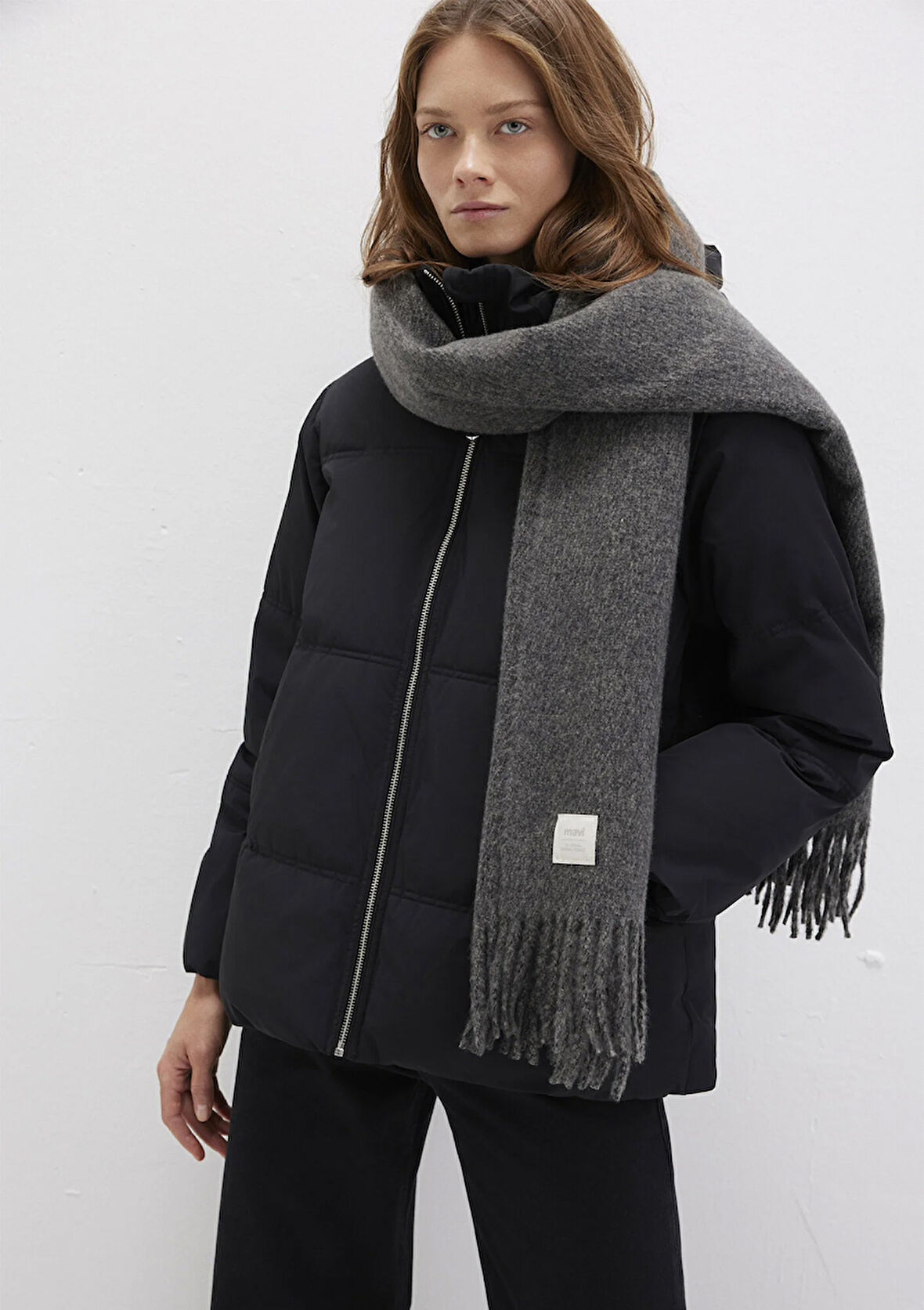 Püsküllü Gri Atkı 198940-25817