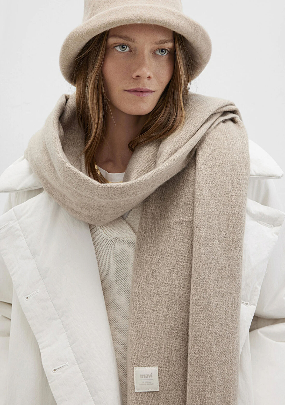 Püsküllü Ekru Atkı 198940-34523