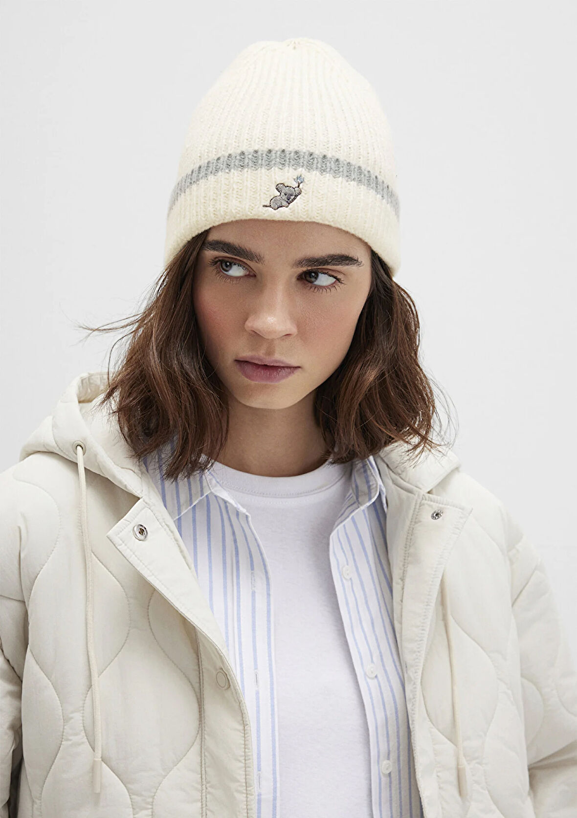 Koala Detaylı Ekru Bere 1913609-70048