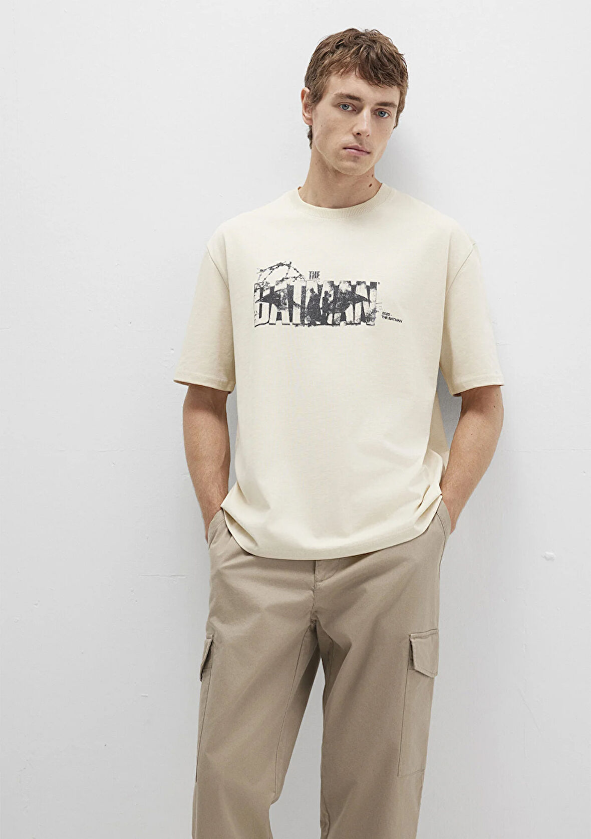 Batman Baskılı Bej Tişört 0612919-70065