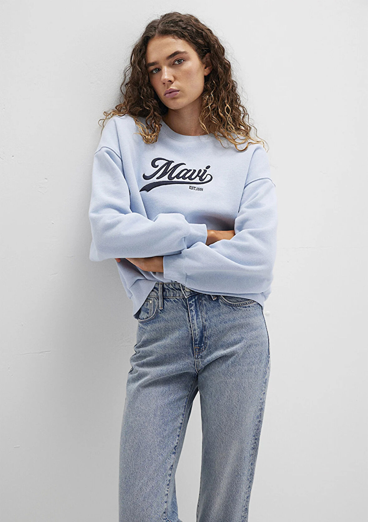 Mavi Logo Baskılı Mavi Sweatshirt 1S10419-70813