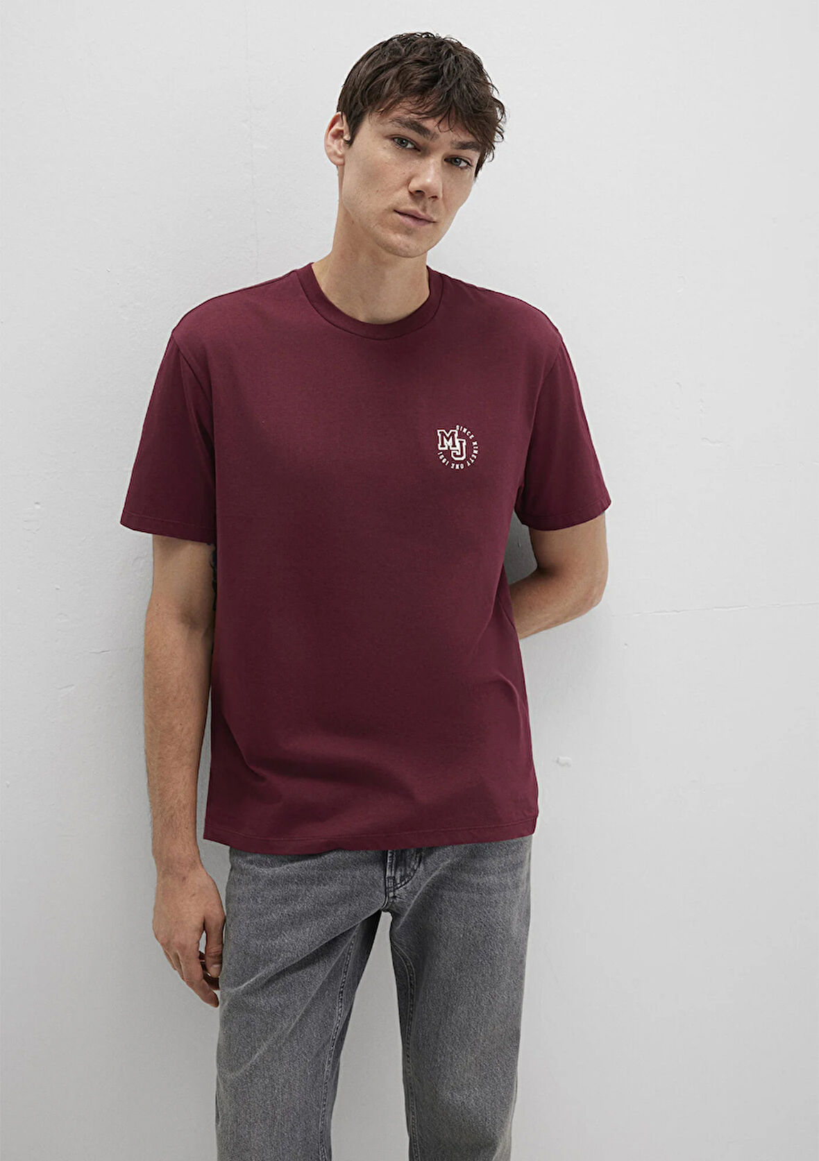 MJ Baskılı Bordo Tişört 0612839-70394