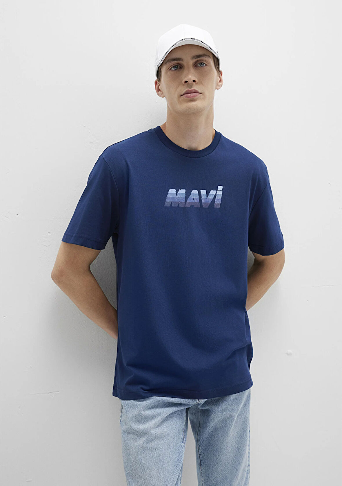 Mavi Baskılı Lacivert Tişört 0612904-89353