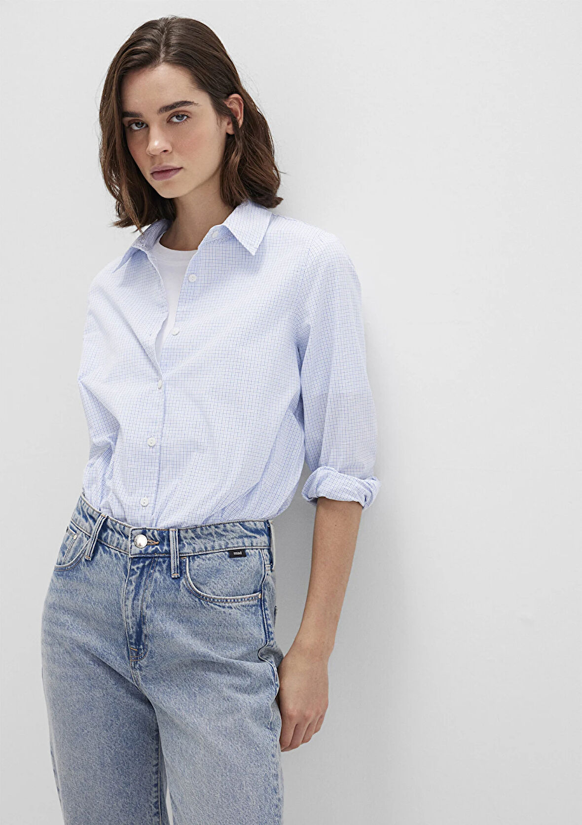 Kareli Mavi Gömlek 1211168-83150