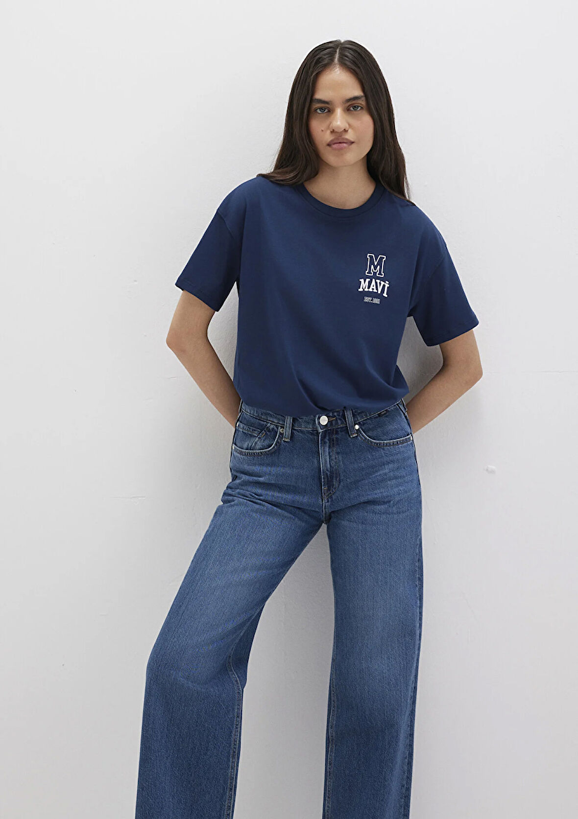 M Logo Baskılı Lacivert Tişört 1613467-70488
